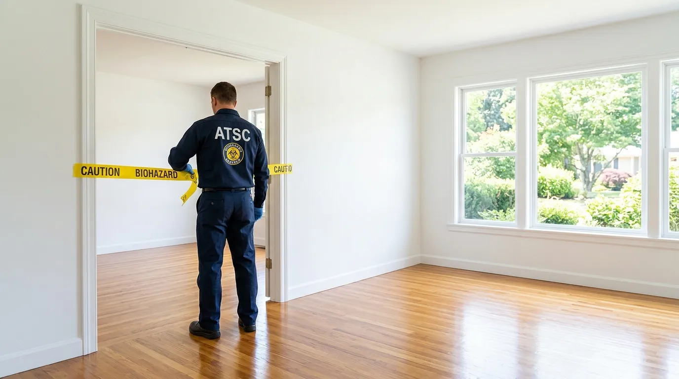 Certified biohazard cleanup crew performing Decomposition Cleanup in Gardendale